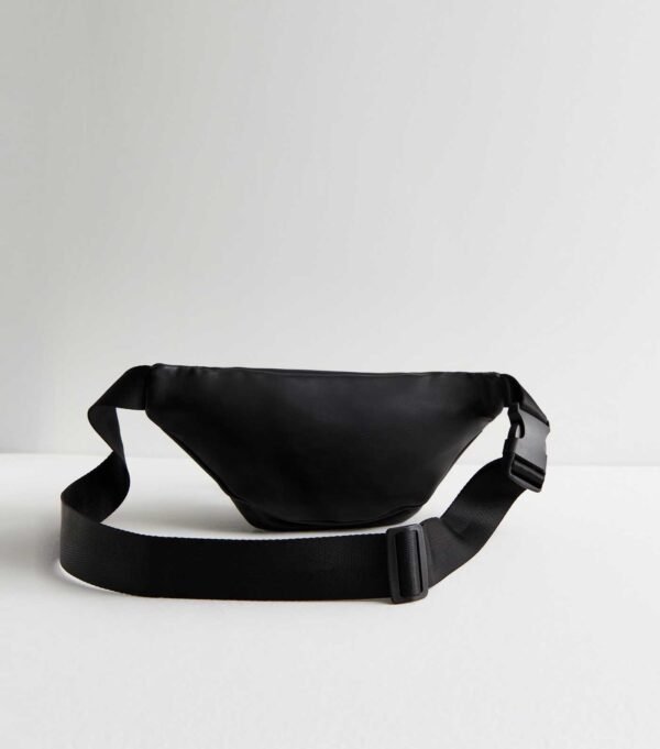 Black Leather-Look Utility Bumbag - Image 4