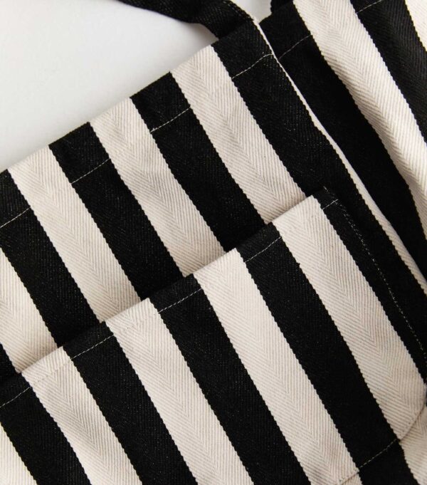 Black Stripe Slouch Tote Bag - Image 3