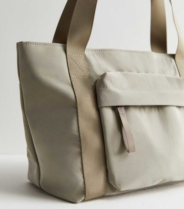 Olive Pocket Front Tote Bag - Image 3